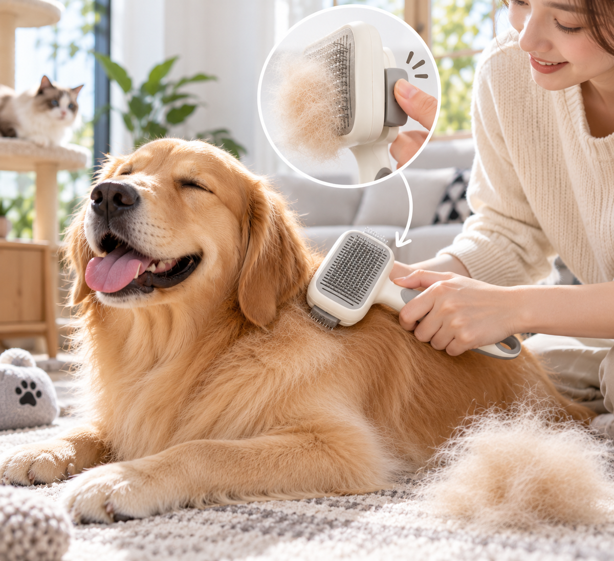 Self-Cleaning Pet Slicker Brush