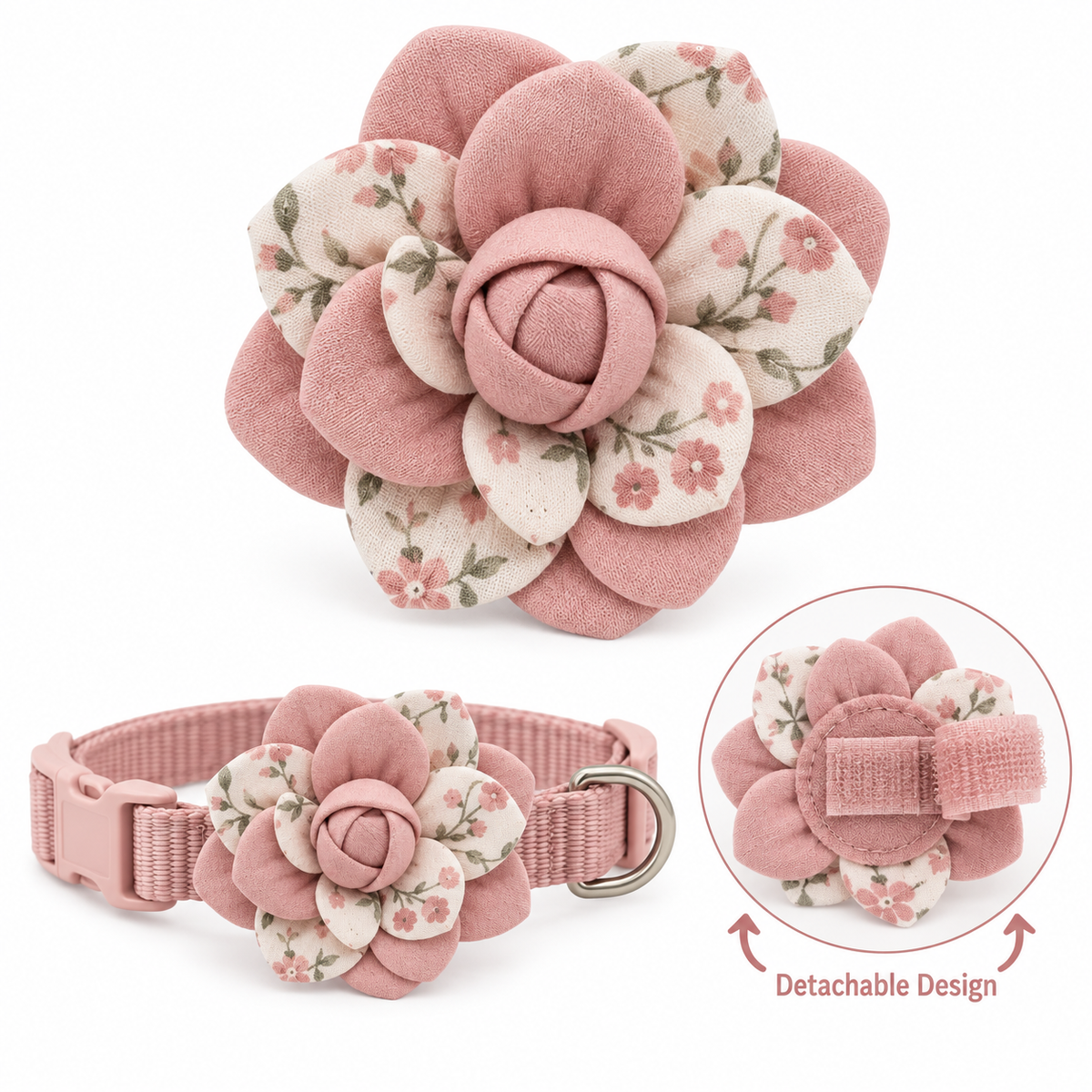 Detachable Pet Collar Flower