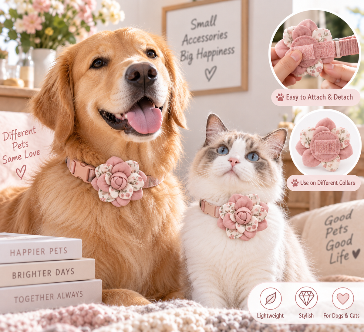 Detachable Pet Collar Flower
